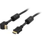 Kablar & kabelsortering - HDMI - HDMI v1.4 - HDMI-kabel, 3m, v1.4, 19-pin ha-ha, 4K, Ethernet, 3D, returljud, vinklad, svart