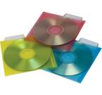 Plastfickor för CD-/DVD-skivor, 25-pack, olika färger
