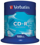Optisk media (cd/dvd/bd) - CD-R - Verbatim CD-R 52x, spindel, 100-pack