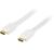 HDMI-kabel, HDMI Standard with Ethernet, 19-pin ha-ha, flat, 10m, vit