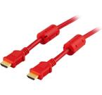 HDMI-kabel, 2m, v1.4, 19-pin ha-ha, 4K, Ethernet, 3D, returljud, röd