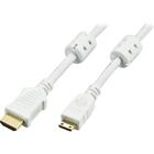 Kablar & kabelsortering - HDMI - HDMI v1.4 - HDMI-kabel, HDMI High Speed with Ethernet, 19-pin ha- Mini HDMI 19-pin ha, 4K, Ethernet, 3D, returljud, vit, 2m