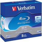 Optisk media (cd/dvd/bd) - Blu-ray - Verbatim BD-R, 6x, 25GB/200min, 5 pack jewelcasel, LTH, Hard Coat