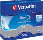 Verbatim BD-R, 6x, 25GB/200min, 5 pack jewelcasel, LTH, Hard Coat