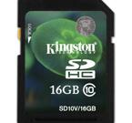 Kingston minneskort, SDHC, Class 10, 16GB
