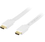 HDMI-kabel, HDMI Standard with Ethernet, 19-pin ha-ha, flat, 15m, vit
