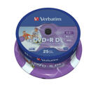 Optisk media (cd/dvd/bd) - DVD+R - Verbatim DVD+R 8x, Double Layer Inkjet printable, 25 pack