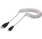 USB 2.0 spiralkabel Typ A ha - Typ Micro B ha, 5-pin,  2m