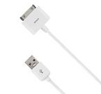 USB-synk-/laddarkabel till iPod, iPhone eller iPad, 1m, vit