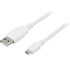 USB 2.0 kabel Typ A ha - Typ Micro B ha, 5-pin, vit, 1m