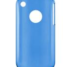 Plastskal till iPhone 3G/3Gs, transparent skärmskydd, rengöringsduk, transparent blå