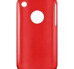 Plastskal till iPhone 3G/3Gs, transparent skärmskydd, rengöringsduk, transparent röd
