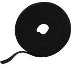 Kardborrband, 5m, 9mm, Svart
