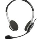 DELTACO headset med volymkontroll, 2m kabel