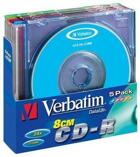 Verbatim 8cm CD-R 24x, Colour, 5-pack