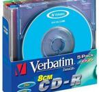 Verbatim 8cm CD-R 24x, Colour, 5-pack