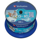 Verbatim CD-R 52x, Wide Inkjet Printable - no ID, 50-pack