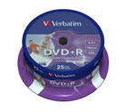 Verbatim DVD+R 16x, Wide Inkjet Printable ID Brand 25 pack