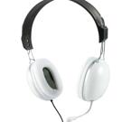 DELTACO headset, 2m kabel, svart/vit