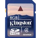 Kingston minneskort, SDHC, Class 4, 8GB