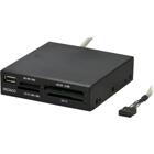 Minnen & Kortläsare - Kortläsare - DELTACO USB 2.0 minneskortläsare, intern 3,5", 4 slot(CF/SDHC/MS/xD), USB-port, svart