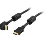 HDMI-kabel, 0,5m, v1.4, 19-pin ha-ha, 4K, Ethernet, 3D, returljud, vinklad, svart
