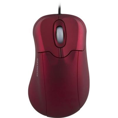 Optisk mus, 800dpi, 2 knappar+scroll, USB & PS/2, röd