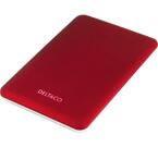 DELTACO externt kabinett för 1x2,5\" SATA-hårddisk, USB 3.0, aluminium/plast, matt ytfinish, röd/silver