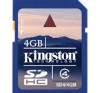 Kingston minneskort, SDHC, Class 4, 4GB