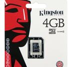 Kingston minneskort, microSDHC, 4GB