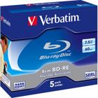 Verbatim BD-RE, 8cm, 2x, 7,5GB,  jewel case, 5-pack