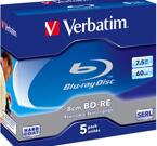 Verbatim BD-RE, 8cm, 2x, 7,5GB,  jewel case, 5-pack