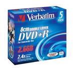 Verbatim 8cm DVD+R 2.4x double layer, 5 pack