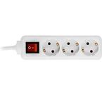 Grenuttag med 3xCEE 7/4 uttag, central brytare, 1,5m kabel, vit