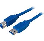 USB 3.0 kabel, Typ A ha - Typ B ha, 3m, blå