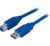 USB 3.0 kabel, Typ A ha - Typ B ha, 3m, blå